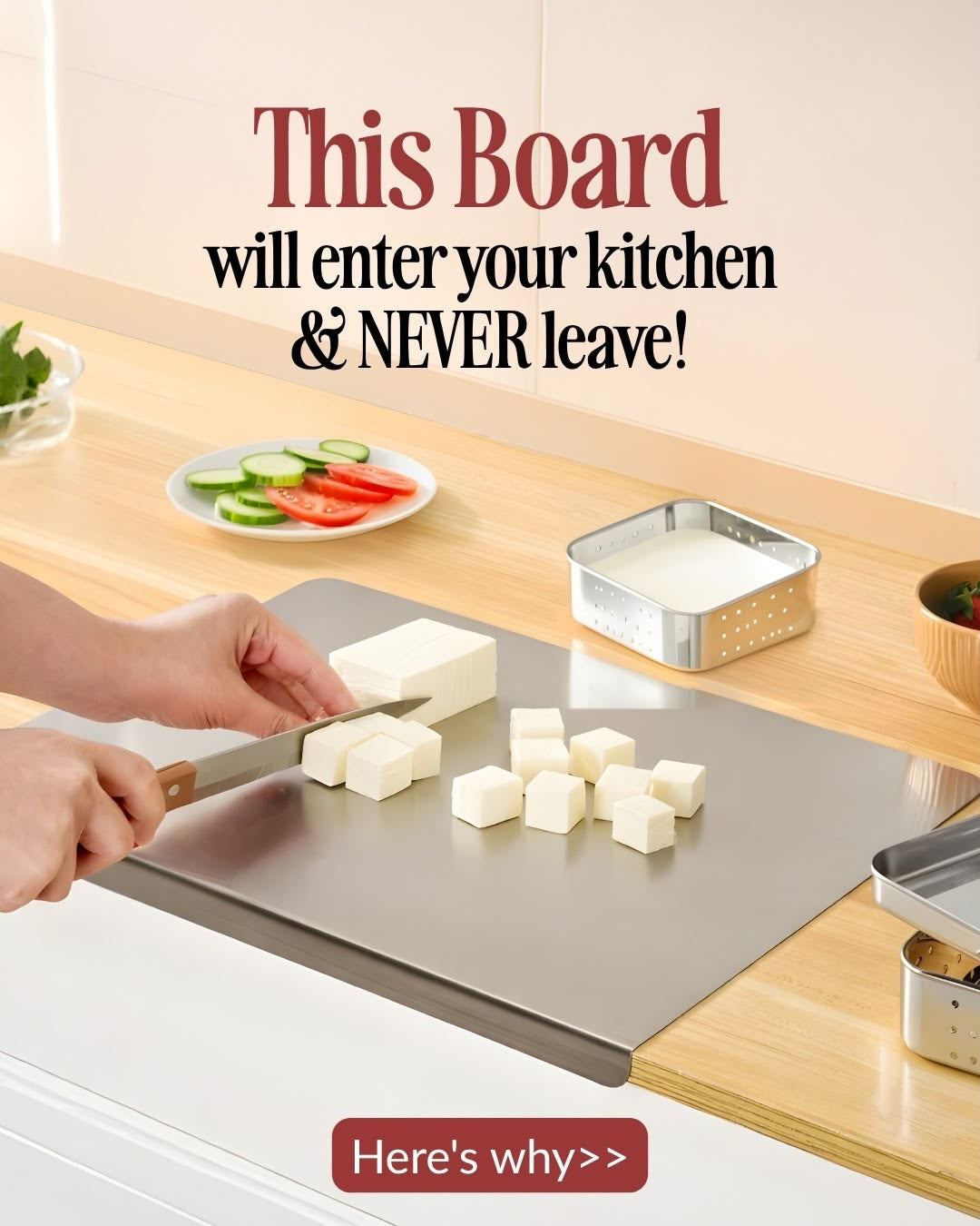 Steeliium Stainless Steel Cutting Board